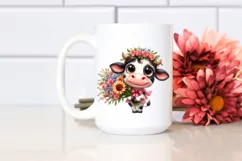 Cheerful Funny Cow Big Eyes Large Flower Bouquet Product Image 2
