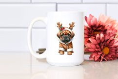 Expressive Baby Watercolor Mastiff, Winter Outfit PNG Product Image 2