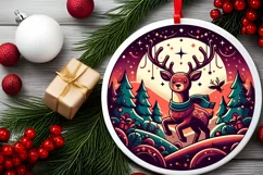 Round Christmas Ornament Sublimation|Clipart Product Image 2