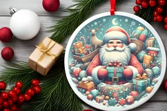 Round Christmas Ornament Sublimation|Clipart Product Image 1