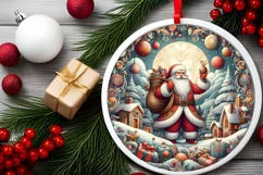 Round Christmas Ornament Sublimation|Clipart Product Image 1