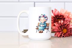 Old Lady Sitting on Bench | Clipart Product Image 2