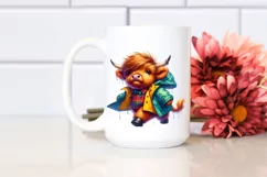Funny Highland Cow Dancing, PNG Product Image 2