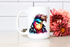 Aggressive Bird with Cool Haircut, PNG Product Image 2