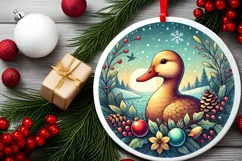 Round Christmas Ornament Sublimation|Clipart Product Image 2