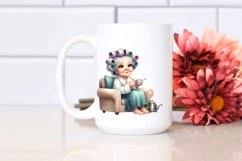 Old Lady Sitting on Couch | Clipart Product Image 2