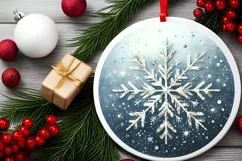 Round Christmas Ornament Sublimation|Clipart Product Image 2