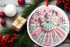 Round Christmas Ornament Sublimation|Clipart Product Image 1