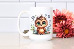 Baby Owl Sitting Confused | Watercolor | Sublimation Product Image 2