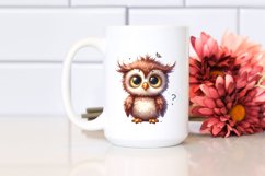 Baby Owl Sitting Confused | Watercolor | Sublimation Product Image 2