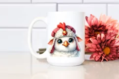 Watercolor Funny Rooster Lamb with Hat, Transparent PNG Product Image 2