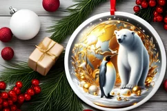 Round Christmas Ornament Sublimation|Clipart Product Image 1