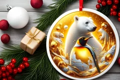 Round Christmas Ornament Sublimation|Clipart Product Image 1