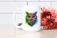 Vibrant Owl with Flowers, Transparent PNG Product Image 2