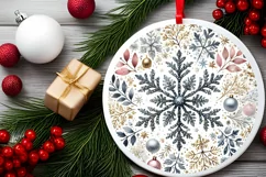 Round Christmas Ornament Sublimation|Clipart Product Image 2