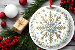 Round Christmas Ornament Sublimation|Clipart Product Image 2