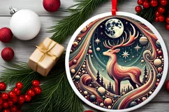 Round Christmas Ornament Sublimation|Clipart Product Image 1