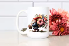 Detailed Gnome with Hibiscus Bouquet Digital Painting Product Image 2