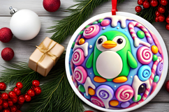 Round Christmass Ornament PNG Product Image 2