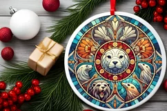 Round Christmas Ornament Sublimation|Clipart Product Image 1