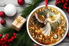 Round Christmas Ornament Sublimation|Clipart Product Image 1