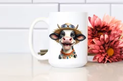 Cow Enthusiastic Cow Portrait | Summer Sticker Clipart Product Image 2