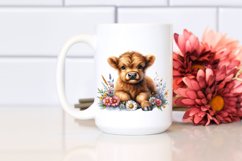 Cute Watercolor Highland Cow | Sublimation | Clipart Product Image 2