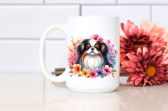 Cute Colorful Japanese Chin Watercolor Clipart Product Image 2