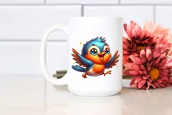 Colorful Baby Robin Smiling | Sublimation Clipart Product Image 2