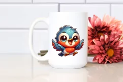 Colorful Baby Robin Smiling | Sublimation Clipart Product Image 2