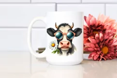 Cow Happy Cow Sunglasses | Summer Sticker Clipart Product Image 2
