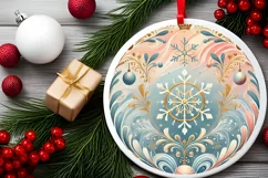 Round Christmas Ornament Sublimation|Clipart Product Image 1