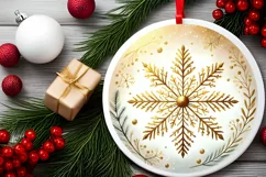 Round Christmas Ornament Sublimation|Clipart Product Image 2
