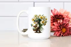 Detailed Gnome with Narcissus Bouquet Digital Painting Product Image 2