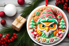 Round Christmass Ornament PNG Product Image 2