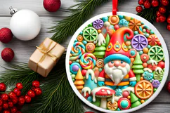 Round Christmass Ornament PNG Product Image 2