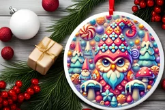 Round Christmas Ornament Sublimation|Clipart Product Image 1