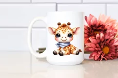 Funny Baby Giraffe Watercolor Clipart Product Image 2