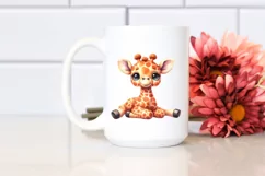 Funny Baby Giraffe Watercolor Clipart Product Image 2
