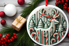 Round Christmass Ornament PNG Product Image 2