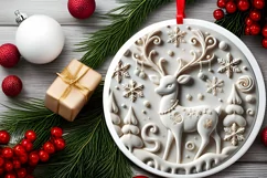 Round Christmas Ornament Sublimation|Clipart Product Image 1