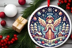 Round Christmas Ornament Sublimation|Clipart Product Image 1