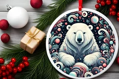 Round Christmas Ornament Sublimation|Clipart Product Image 2