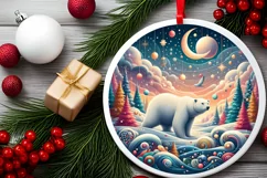 Round Christmas Ornament Sublimation|Clipart Product Image 2