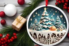 Round Christmass Ornament PNG Product Image 2