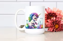 Baby Unicorn with Beaker and Test Tubes, PNG Image Product Image 2