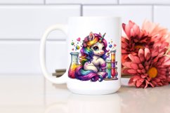 Baby Unicorn with Beaker and Test Tubes, PNG Format Product Image 2