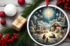 Round Christmas Ornament Sublimation|Clipart Product Image 2
