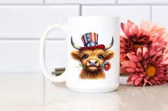 Shy Highland Cow with Flower | Clipart Product Image 2