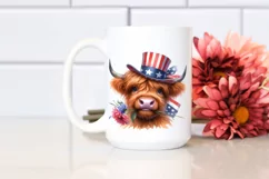 Shy Highland Cow with Flower | Clipart Product Image 2
